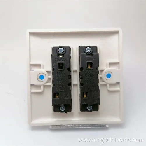 Wall Light Switch Socket 2 Gang 2 Way